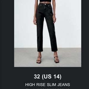 Zara High Rise Slim Jeans